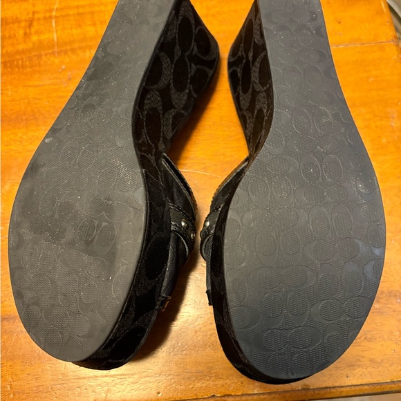 Coach Black Women's Sandals with Silver Accents - Picture 5 of 8